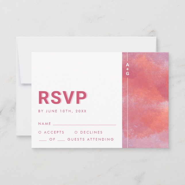 Carte RSVP Monogramme moderne (Devant)