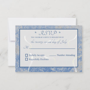Carte RSVP monographie en marbre bleu et gris