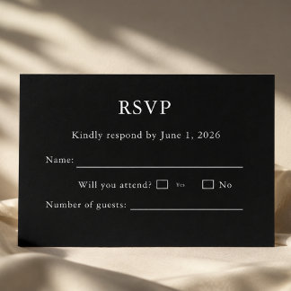 Carte RSVP Noir et Blanc Modifiable 