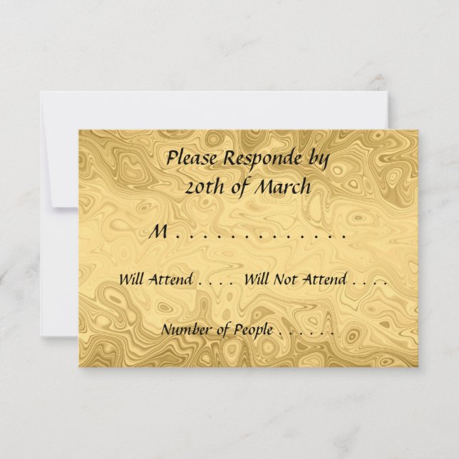 Carte RSVP Or (Devant)