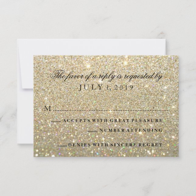 Carte RSVP - Parties scintillant Gold - Fab (Devant)