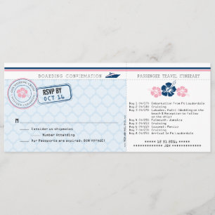 Carte RSVP Pass Croisière avec Hibiscus