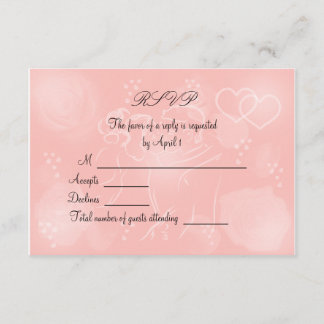 Carte RSVP Peach roses