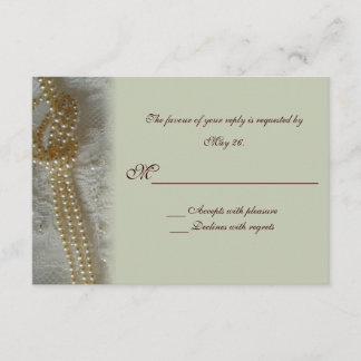 Carte RSVP Perles et dentelle