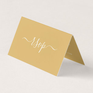Carte RSVP photo en or et blanc moderne