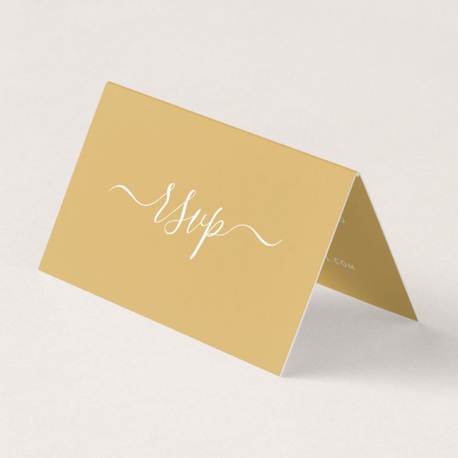 Carte RSVP photo en or et blanc moderne (Devant)