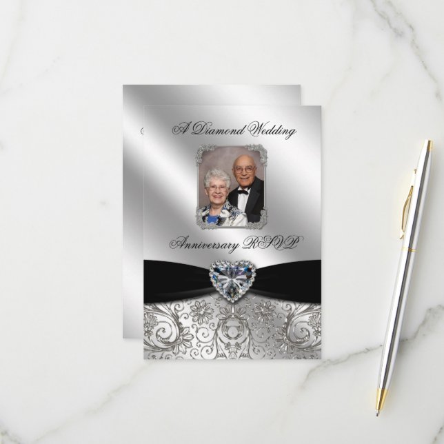 Carte RSVP photo pour le 60e anniversaire du Maria (Devant/Arrière en situation)
