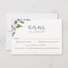 Carte RSVP pour allergie alimentaire aux Mariages
