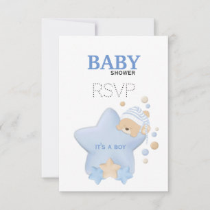 Carte RSVP pour Baby shower Ours Teddy Mignonne do
