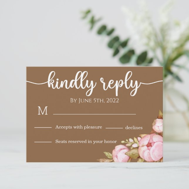 Carte RSVP pour Baby Shower Teddy Bear Baby Bear (Debout devant)