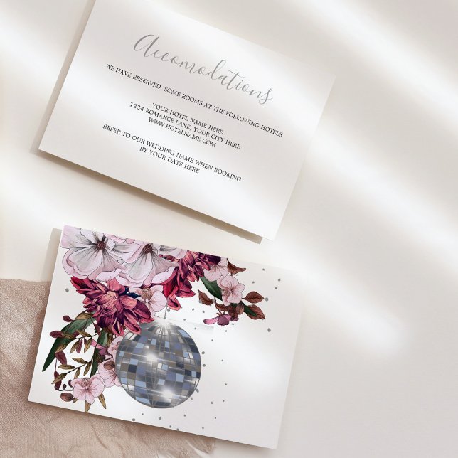 Carte RSVP pour boîtier Mariage Floral Bourgogne (Créateur téléchargé)