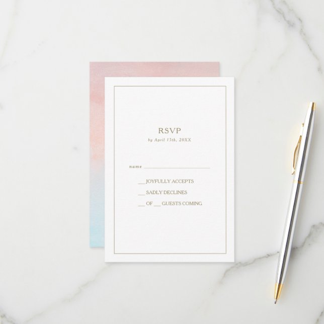 Carte RSVP pour coucher d'été (Devant/Arrière en situation)