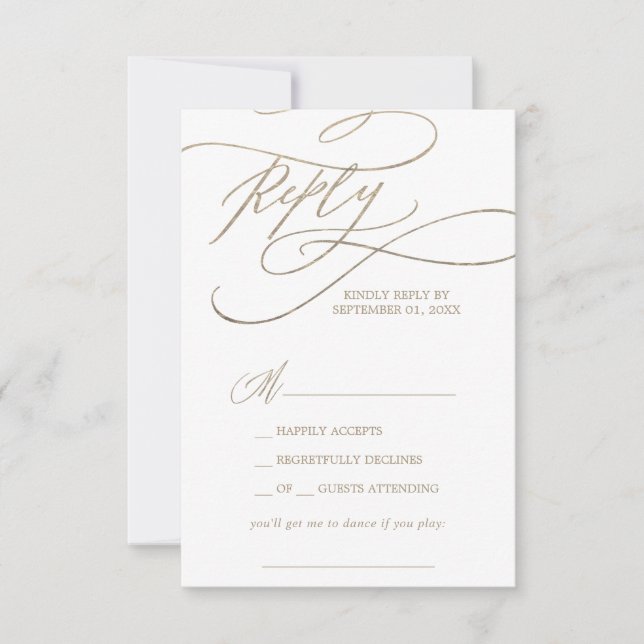 Carte RSVP pour demande de chanson de calligraphie (Devant)