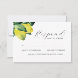 Carte RSVP pour Fête des mariées carrelage Lemon A