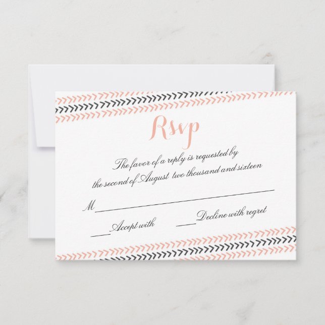 Carte RSVP pour la typographie des frontières mode (Devant)