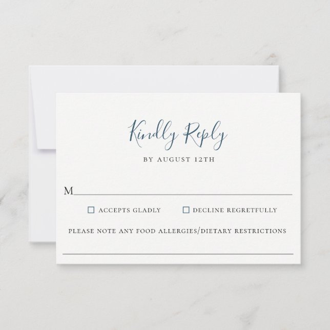 Carte RSVP pour l'allergie alimentaire Mariage ble (Devant)