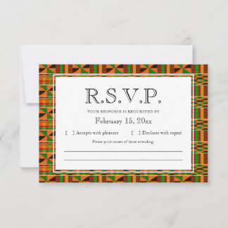 Carte RSVP pour le Courrier RSVP de Kente Classic 