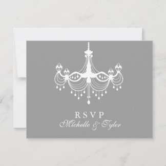 Carte RSVP pour lustre blanc et argent