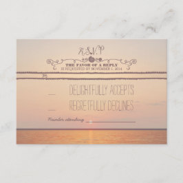 carte RSVP pour mariage au coucher du soleil