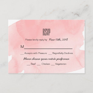 Carte RSVP pour mariage avec lave couleur rose