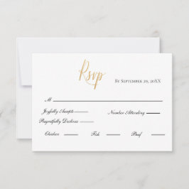 Carte RSVP pour mariage élégant et officiel de scr