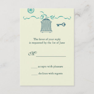 Carte RSVP pour mariage en cage d'oiseaux lunaire