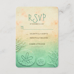 Carte RSVP pour mariage plage de sable de sable