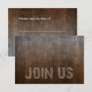 Carte RSVP pour rouille de fond robuste Bar Mitzva
