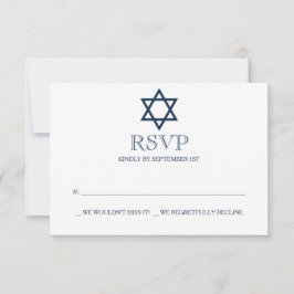Carte RSVP Preppy Navy Blue Bar Mitzvah