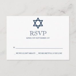 Carte RSVP Preppy Navy Blue Bar Mitzvah