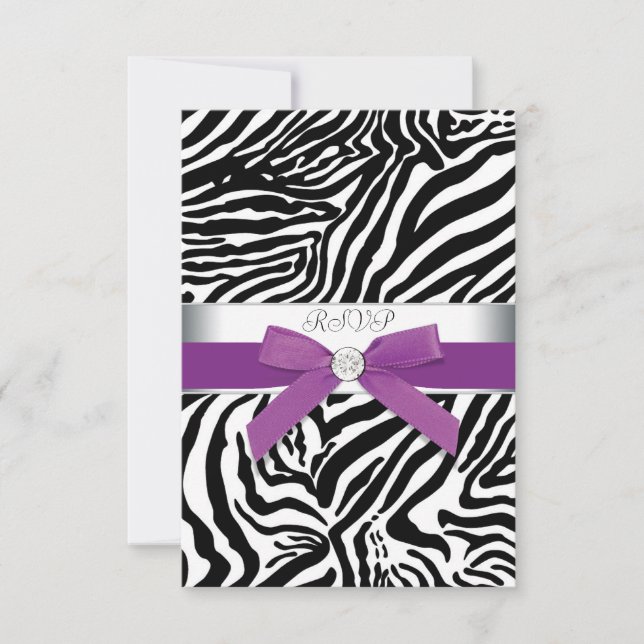 Carte RSVP Purple Zebra (Devant)