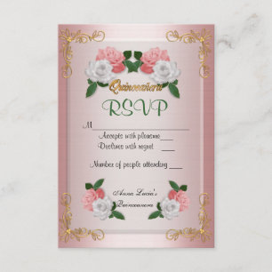 Carte RSVP Quinceanera
