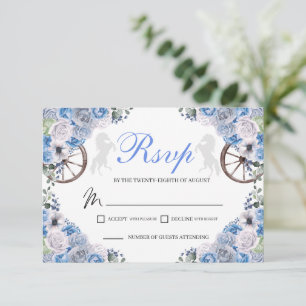 Carte RSVP Quinceanera Western bleu clair