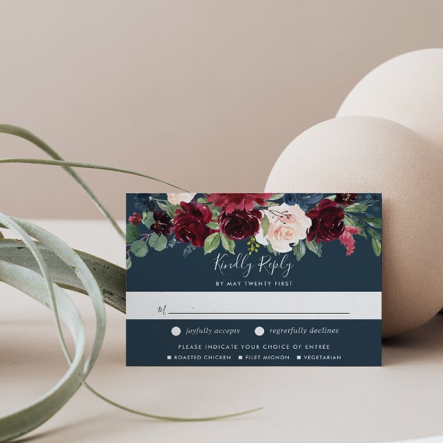 Carte RSVP Radiant Bloom avec choix de repas (Créateur téléchargé)
