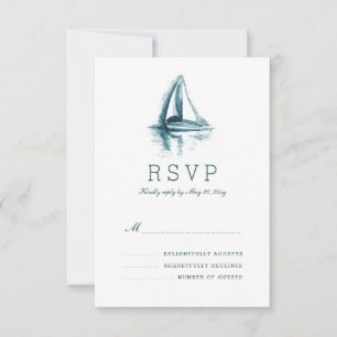 Carte RSVP Réponse du Mariage de bateau à voile Wa