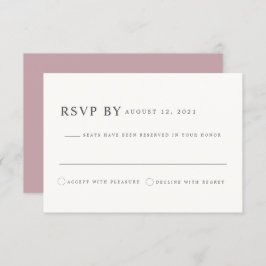 Carte RSVP ROGUE Dusty Blush Rose Mauve Mariage