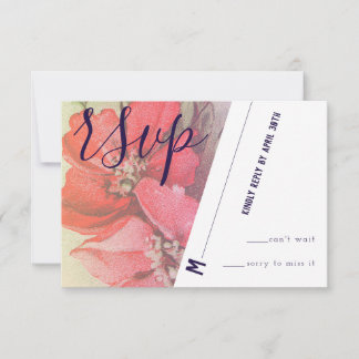 Carte RSVP Rose vintage