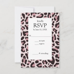 Carte RSVP RoseGold Empreinte de léopard classique