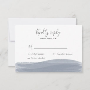 Carte RSVP RSVP à trait bleu poussiéreux Aquarelle