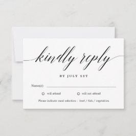 Carte RSVP RSVP de couleur modifiable de script mo