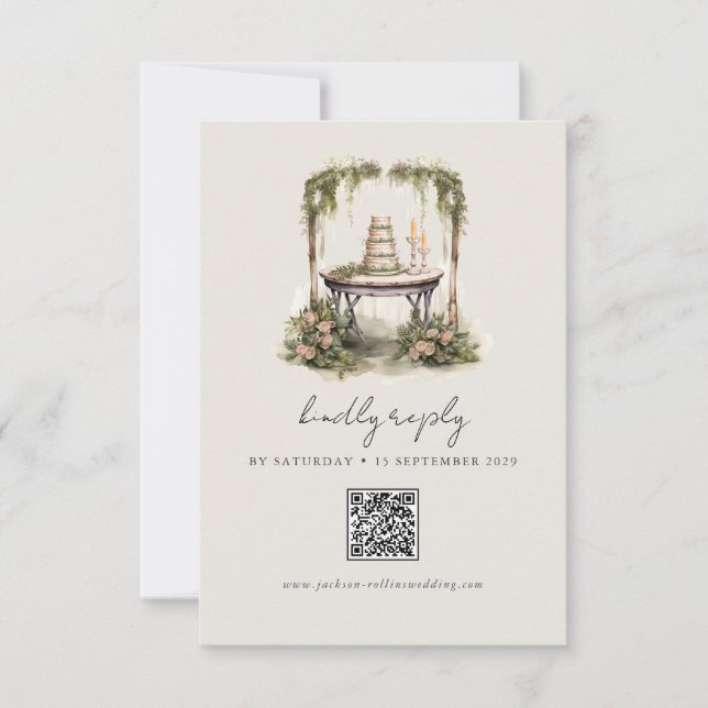 Carte RSVP RSVP de mariage de Boho de forêt enchan (Devant)