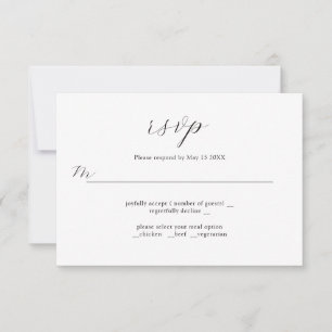 Carte RSVP RSVP Design Mariage raffinée Initiales 