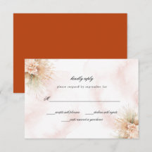 Carte RSVP RSVP pour mariage blanc et rouille des 