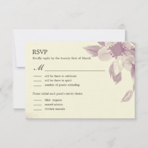 Carte RSVP RSVP pour mariage floral d'aquarelle