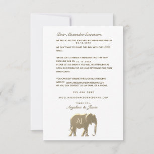 Carte RSVP RSVP pour rappel d'or simple