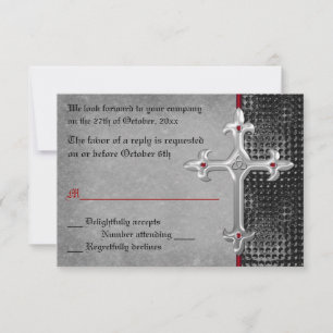 Carte RSVP Ruby Medieval Celtic Cross