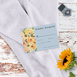Carte RSVP Russe Bouquet de tournesol aquarelle