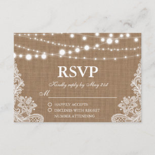 Carte RSVP Russe Mariage Burlap