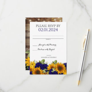 Carte RSVP Russe Roses de la Marine Mariage de aut
