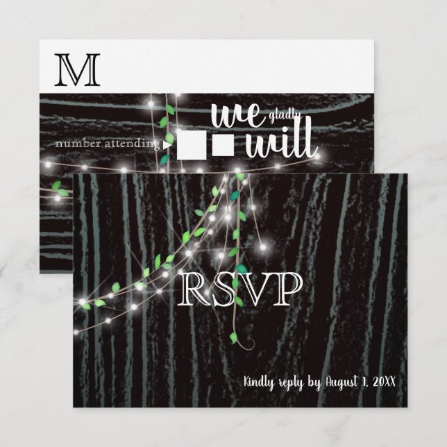 Carte RSVP Russe Vine & Lumières (Devant / Derrière)